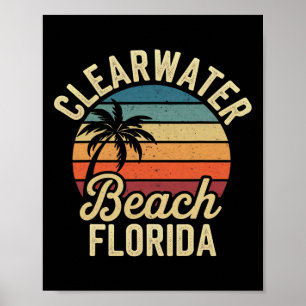 Póster Familia Florida Clear Water Beach Vacation Souveni