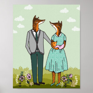 Póster Familia Fox - es un poster de bebé chica