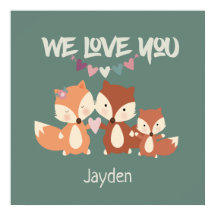 Familia Fox personalizada te queremos
