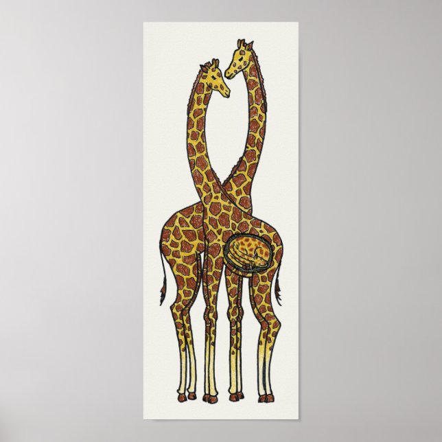 Póster Familia Giraffe esperada (abril y Oliver) (Frente)