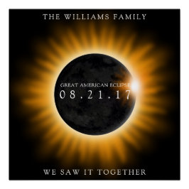 Póster Familia Gran Eclipse Estadounidense Personalizado