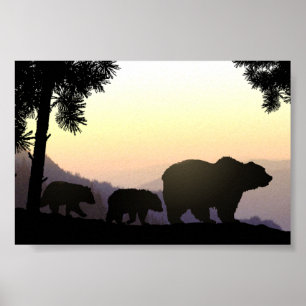 Póster Familia Grizzly Bear