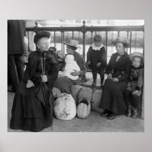 Póster Familia holandesa en la isla de Ellis, 1900s