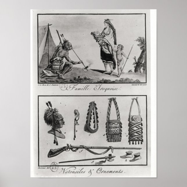 Póster Familia iroquesa, brazos y adornos (Frente)