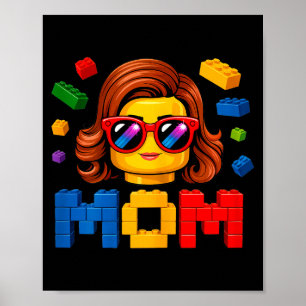 Póster Familia mamá constructora maestra construyendo lad