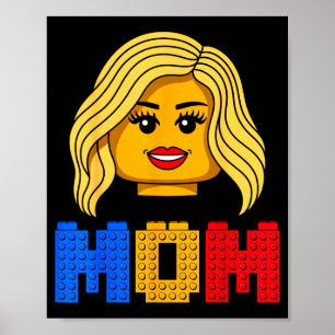 Póster Familia mamá constructora maestra construyendo lad