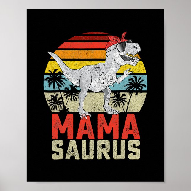 Póster Familia Mamasaurus T Rex Dinosaur Mama Saurus (Frente)