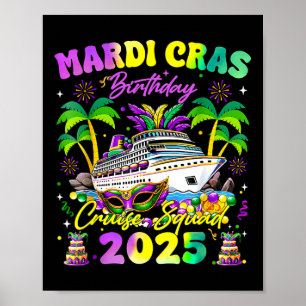 Póster Familia Mardi Gras Birthday Cruise Squad