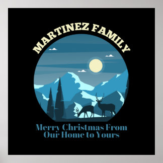 Póster Familia Martinez Feliz Navidad desde nuestro hogar
