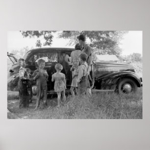 Póster Familia migrante, 1940