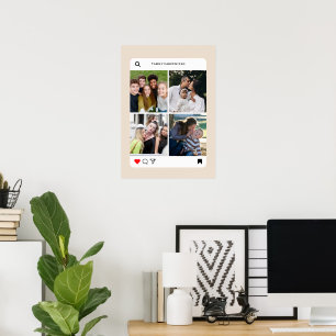 Póster Familia moderna 4 fotos estilo instagram simple