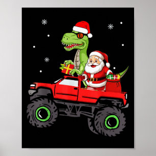 Póster Familia navidad coincide con el niño de los dinosa