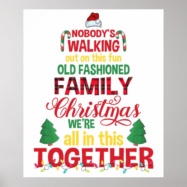 Póster familia navidad juntos (Frente)