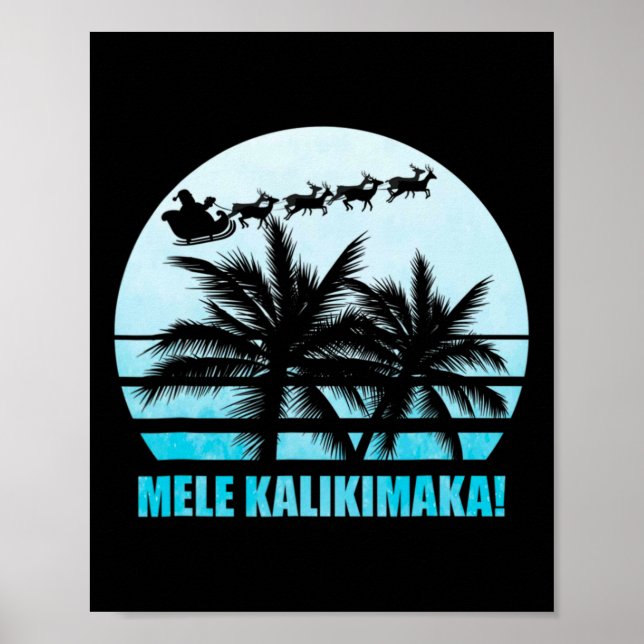 Póster Familia Navidades retro de Mele Kalikimaka va (Frente)