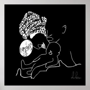 Póster Familia Negra Marrón Amor Negro