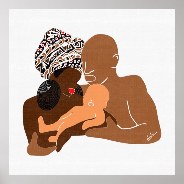 Póster Familia Negra Marrón Amor Negro (Frente)