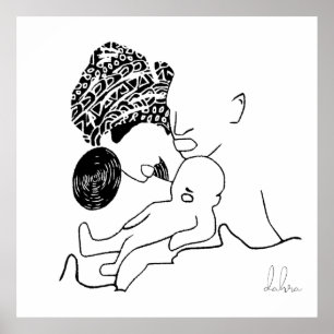 Póster Familia Negra Marrón Amor Negro