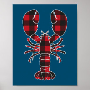Póster Familia Pajama de búfalo rojo de langosta coincide
