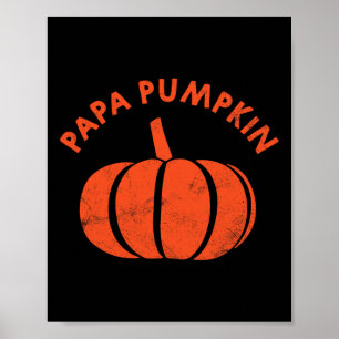 Póster Familia Papa Pumpkin para Halloween otoñal