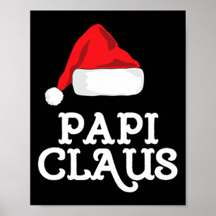 Póster Familia Papi Claus Navidades Gorra de Santa Claus 