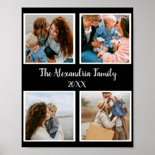 Póster Familia personalizada 4 plantilla de collage de fo