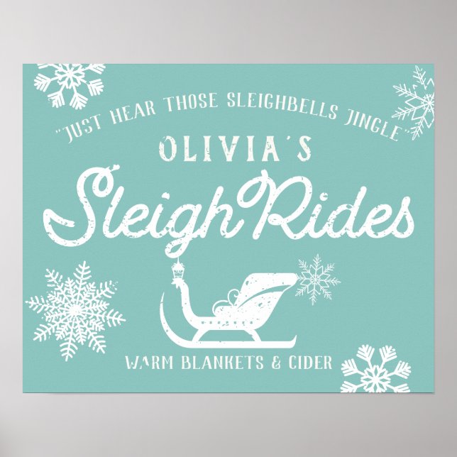 Póster Familia Personalizado Sleigh Rides (Frente)