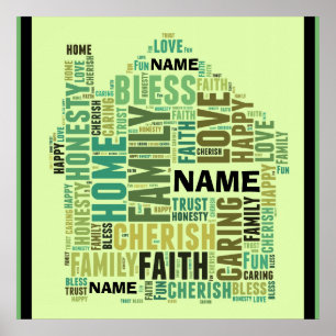 Póster Familia Personalizar de inicio Agregar nombres Per