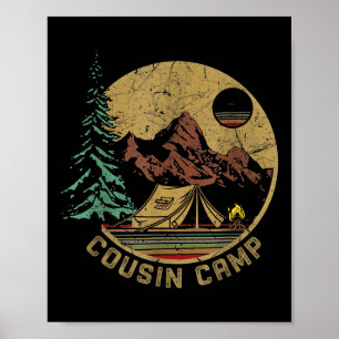 Póster Familia Retro Camping Verano Vacaciones Tripulació