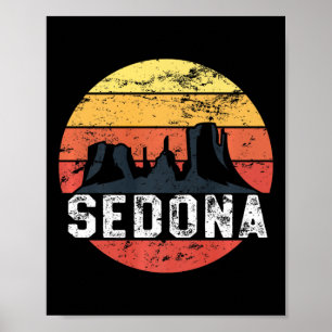 Póster Familia Retro Sedona Arizona vacaciones Red Rocks