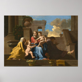 Póster Familia Santa en los escalones, Nicolas Poussin Be