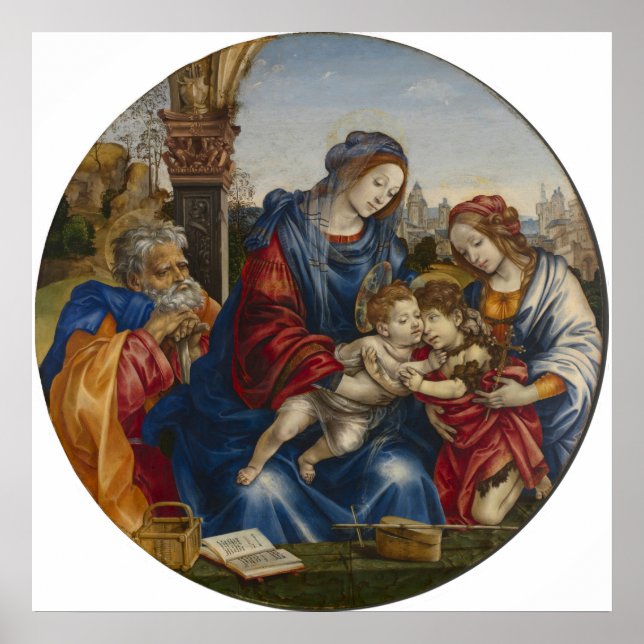 Póster Familia Santa - Filippino Lippi - c1490 (Frente)