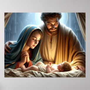 Póster Familia Santa navidad