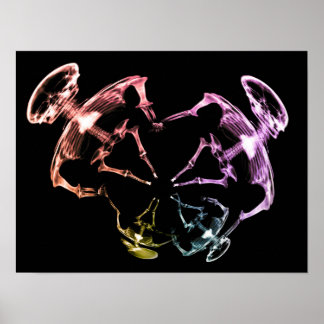 Póster Familia Skeleton Stretched X-Ray 3