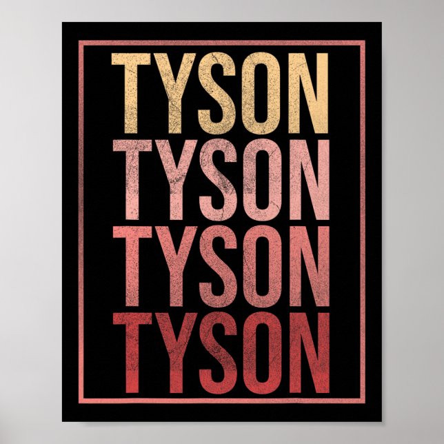 Póster Familia Team Tyson Nombre personalizado Groovy Vin (Frente)