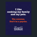 Póster Familia y Mascotas de cocina<br><div class="desc">Las masas son importantes. ¡Muestre su apoyo a una gramática apropiada donde todos puedan verlo!</div>