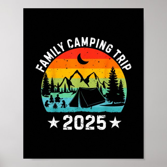 Póster Family Camping Trip 2025 Matching Crew Summer Vaca (Frente)