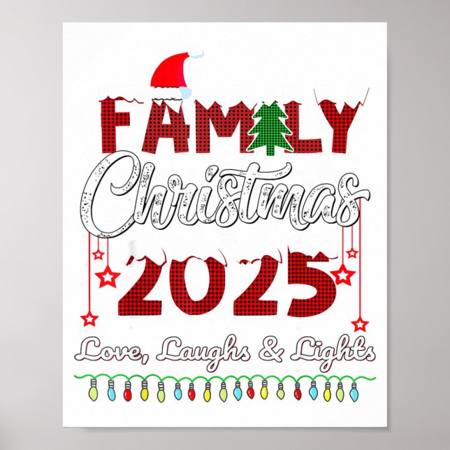 Póster Family Christmas 2025 Love, Laughs And Lights Holi (Frente)