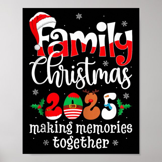 Póster Family Christmas 2025 Matching Xmas Pajamas Christ (Frente)