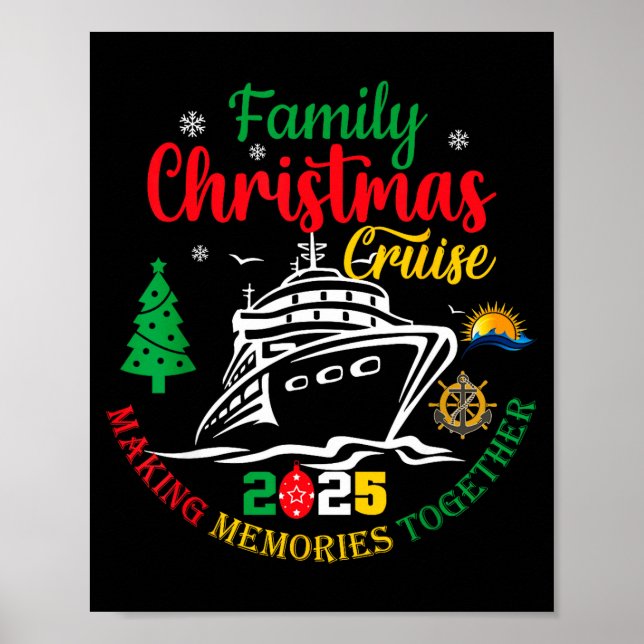 Póster Family Christmas Cruise 2025 Making Memories Toget (Frente)