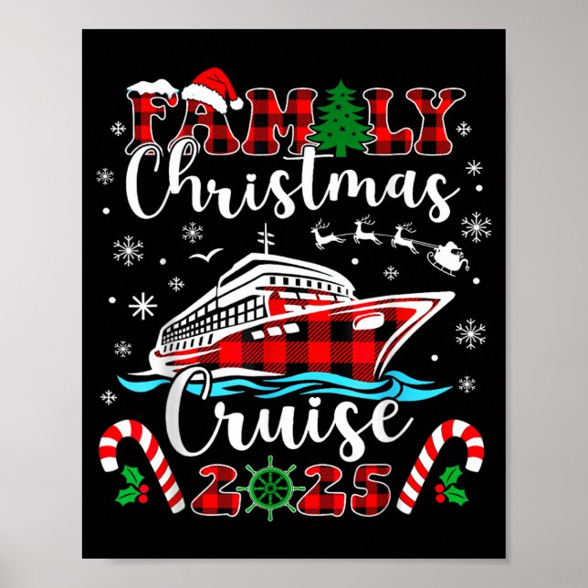 Póster Family Christmas Cruise 2025 Matching Family Cruis (Frente)