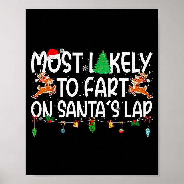 Póster Family Christmas Xmas Most Likely To Fart On Santa (Frente)