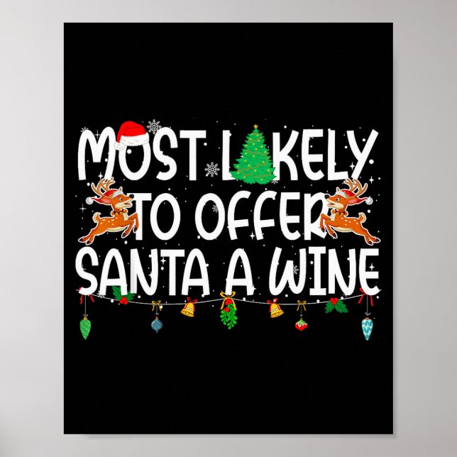 Póster Family Christmas Xmas Most Likely To Offer Santa A (Frente)