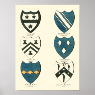 Póster Family Crests of Various English Houses