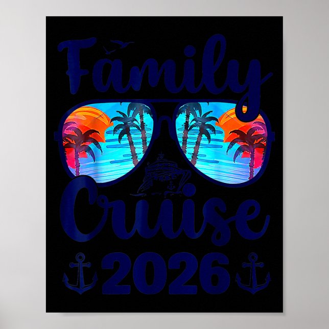 Póster Family Cruise 2026 Family Vacation Matching Family (Frente)