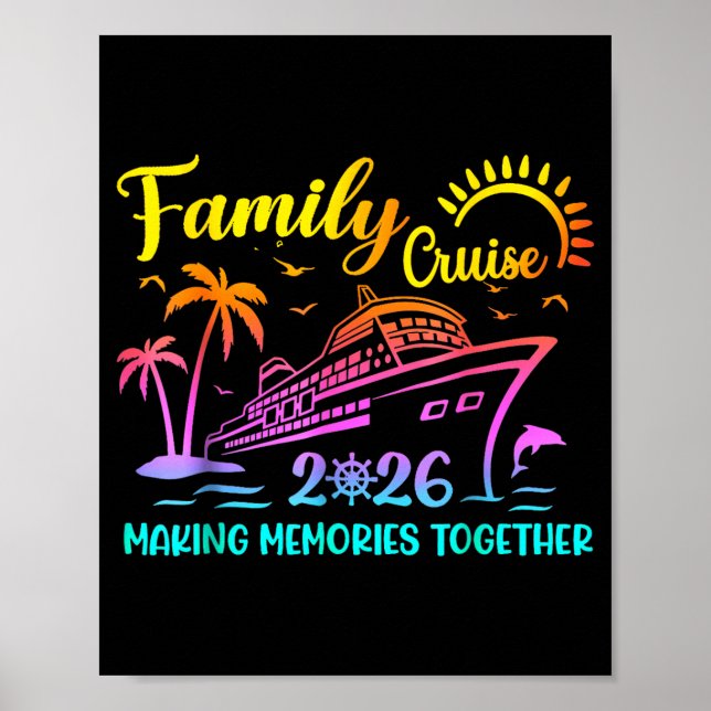 Póster Family Cruise 2026 Summer Vacation Matching Family (Frente)