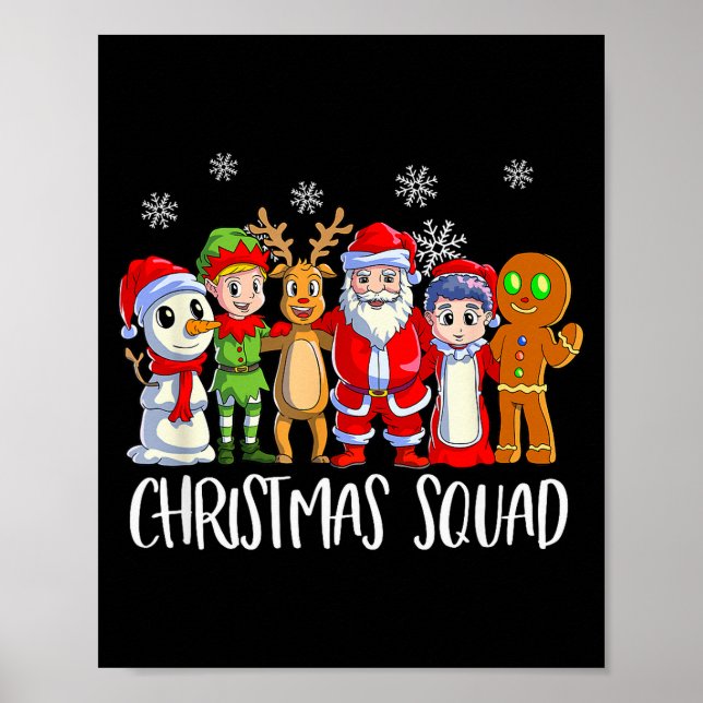 Póster Family Matching Christmas Squad Santa Reindeer Elf (Frente)