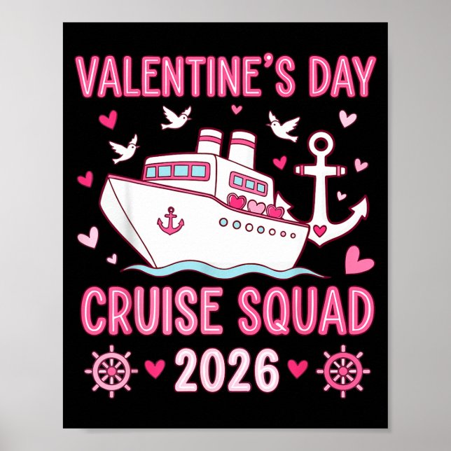 Póster Family Matching Valentines Day Family Cruise Squad (Frente)