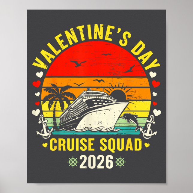 Póster Family Matching Valentines Day For Couples Cruise  (Frente)