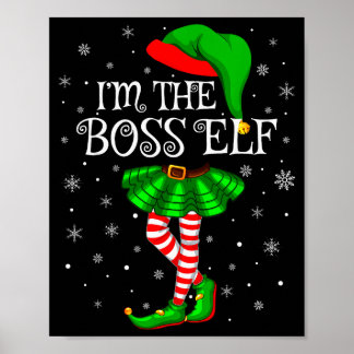 Póster Family Matching Women Girls I'm The Boss Elf Chris