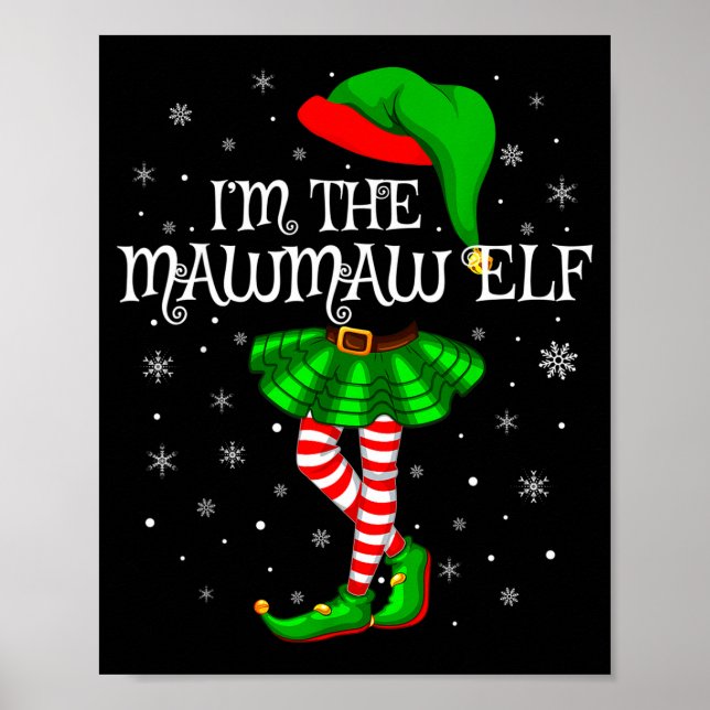 Póster Family Matching Women Girls I'm The Mawmaw Elf Chr (Frente)